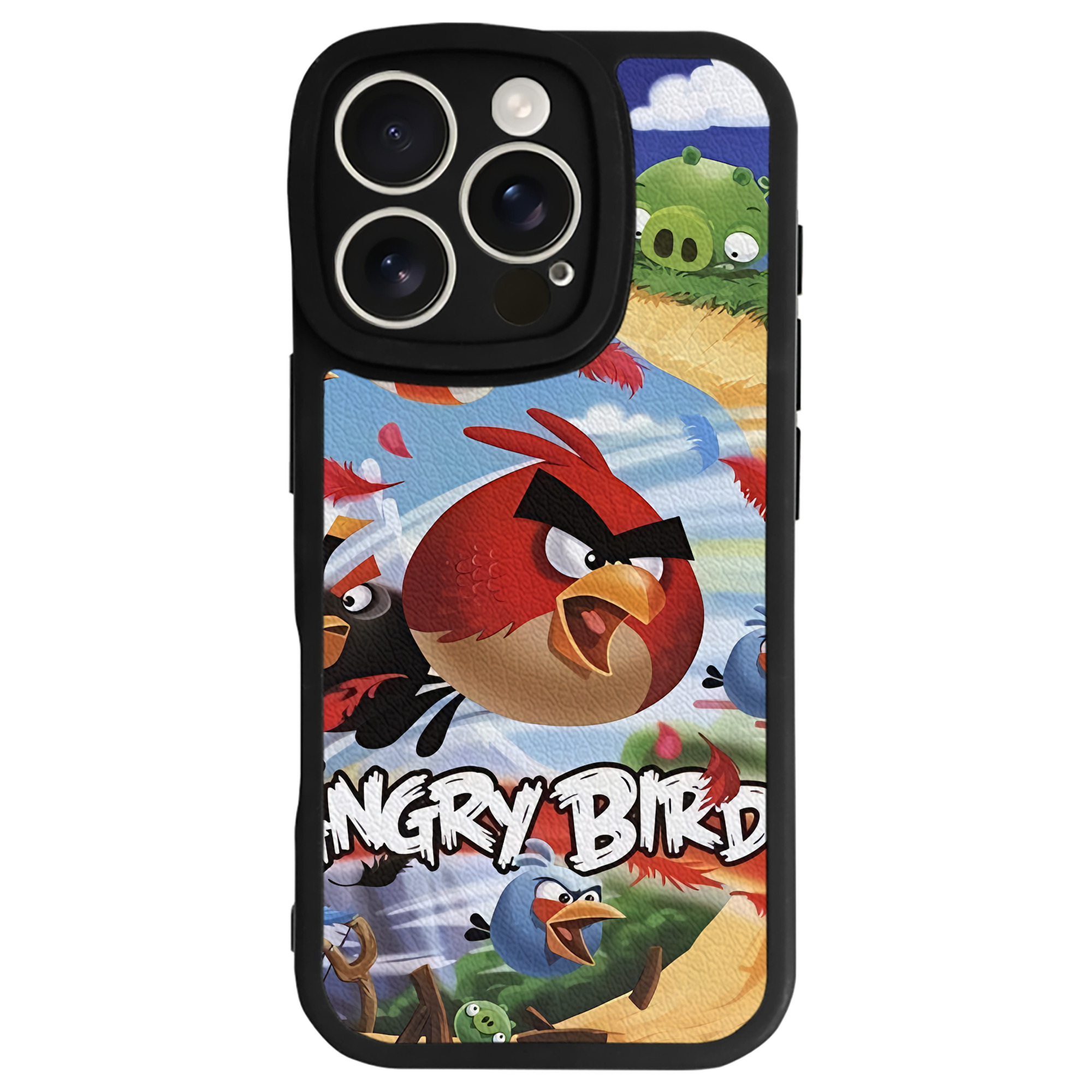 （画像用） Angry Birds アングリーバード 【iPhone 16シリーズ対応】シリコンスマホケース（レザー調） 材質：シリコン